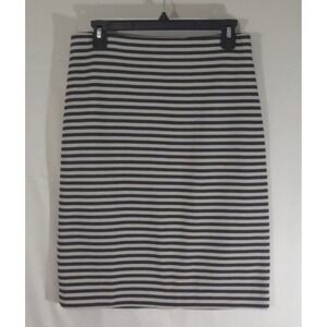 Talbots Striped Cotton Blend Knit Pencil Skirt Navy Cream Size 6 NWT